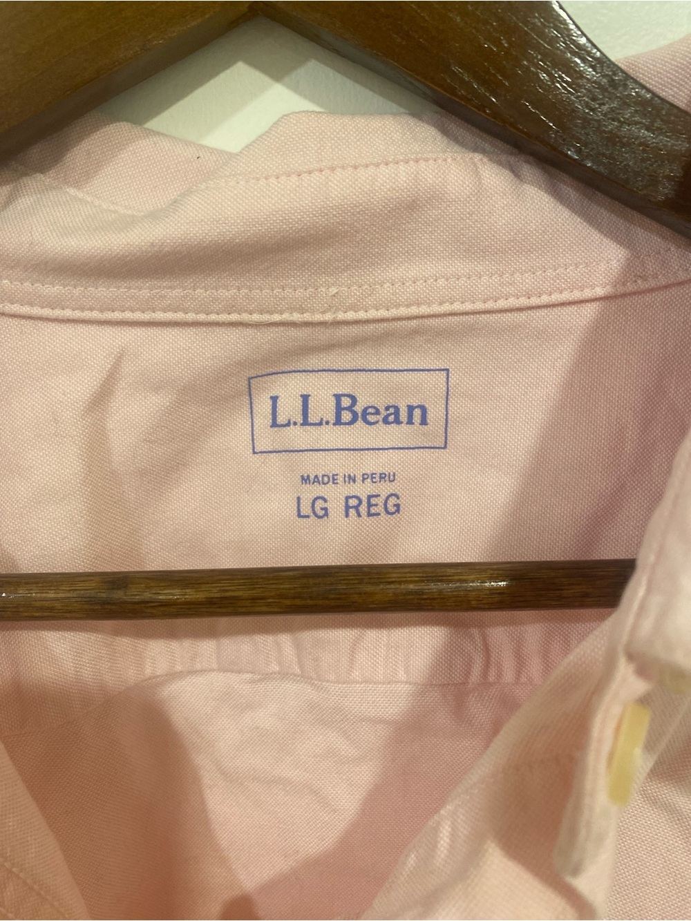 L.L. Bean Pale Pink Button-Front Shirt - Picture 4 of 4